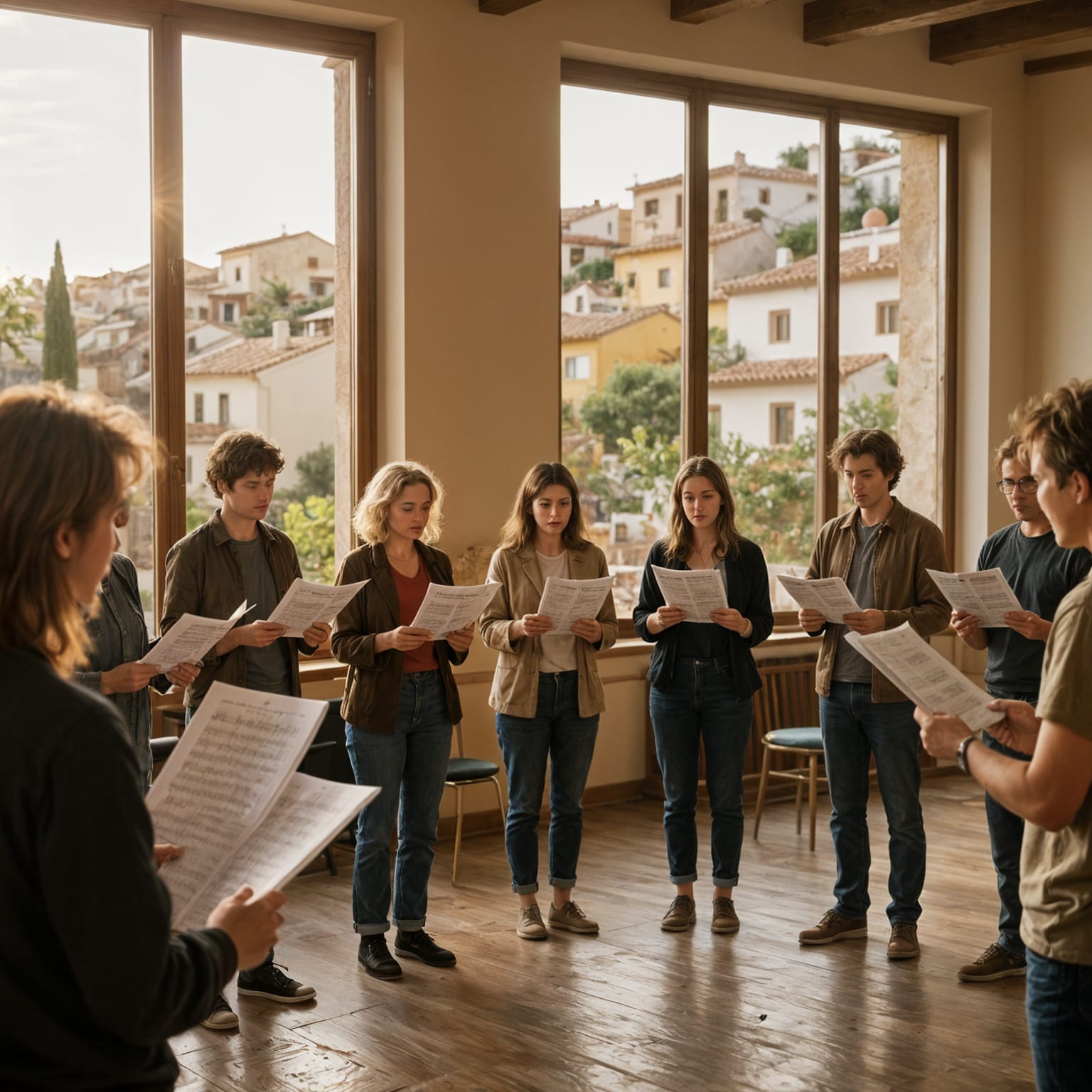 Choir rehearsing